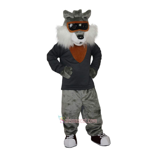 Grey Wildcat Stray Cat Hare Racoon Cartoon Mascot Costume