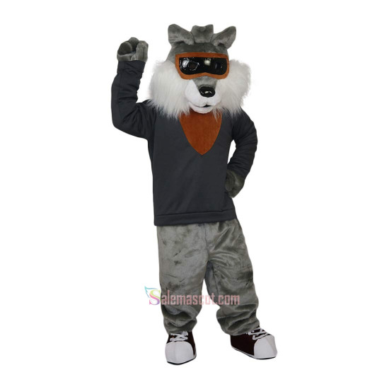 Grey Wildcat Stray Cat Hare Racoon Cartoon Mascot Costume