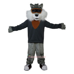 Grey Wildcat Stray Cat Hare Racoon Cartoon Mascot Costume