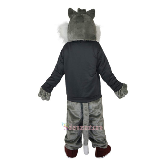 Grey Wildcat Stray Cat Hare Racoon Cartoon Mascot Costume