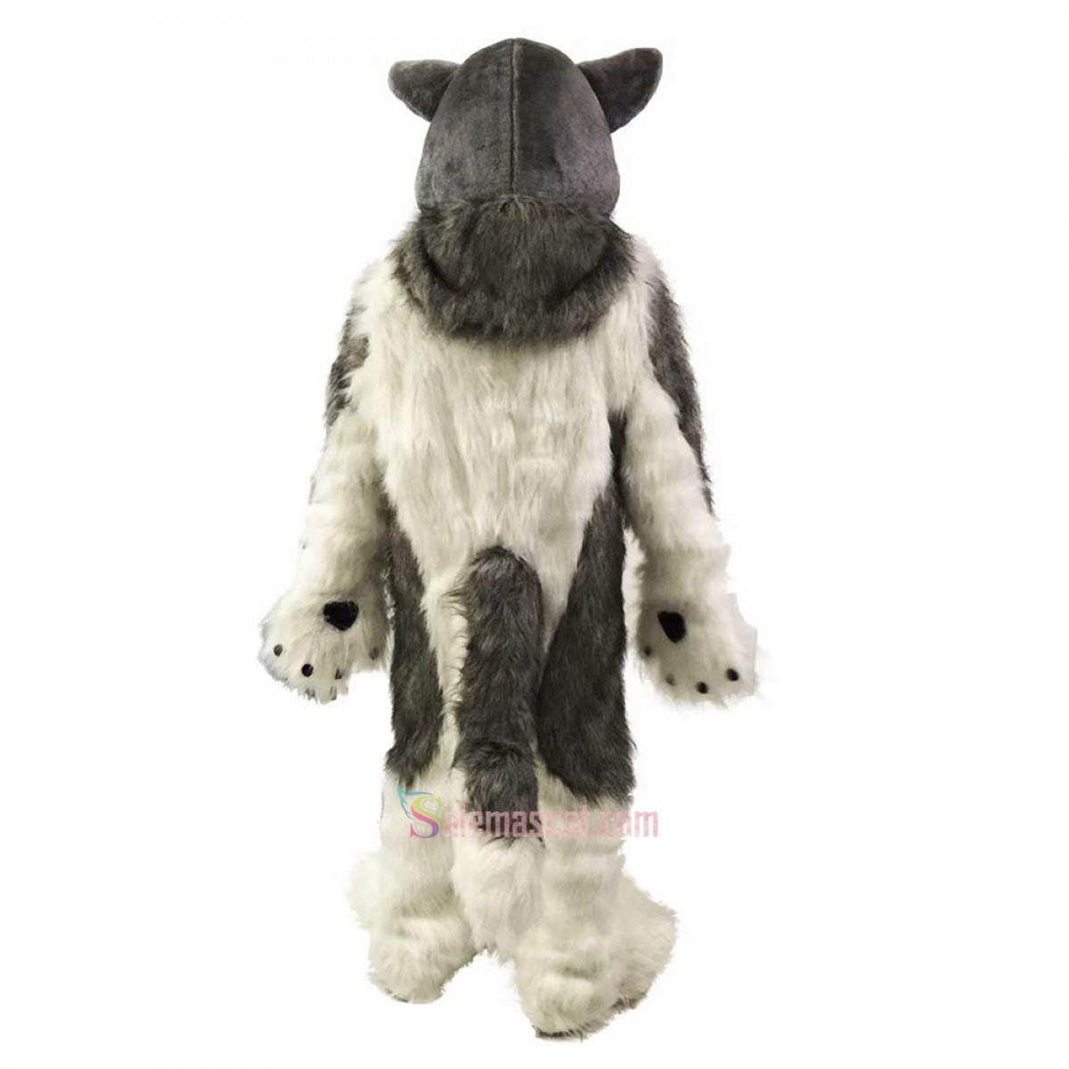 Grey Wolf Husky Dog Cartoon Mascot Costume