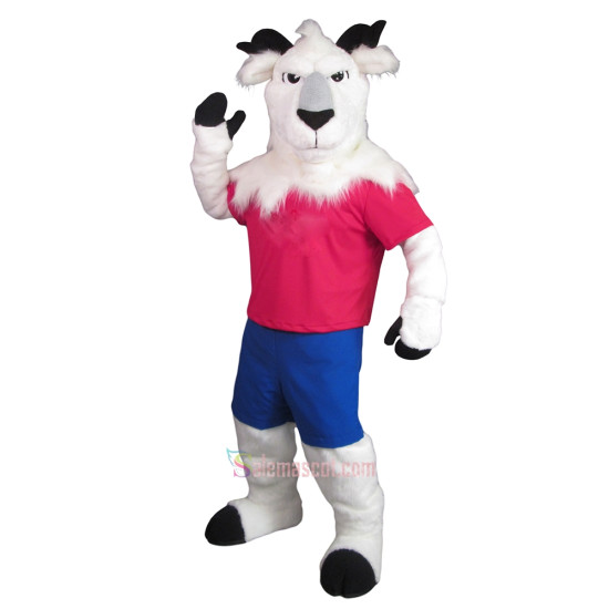 College WhiteGoat Mascot Costume