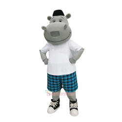 Handsome Hippo Mascot Costume