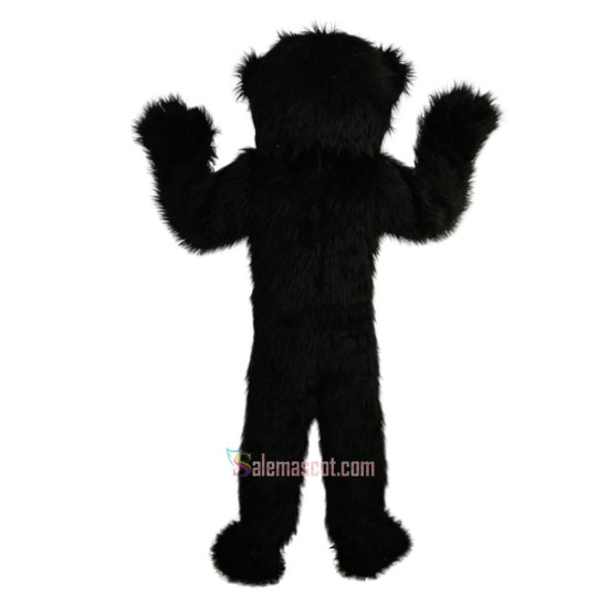 Long Hair Black Bear Cartoon Mascot Costume