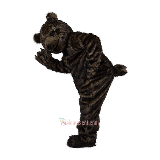 Long Hair Black Bear Cartoon Mascot Costume