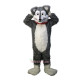 Long-Haired Grey Husky Wolf Mascot Costume