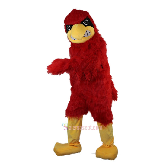 Long Hairy Red Eagle Cartoon Mascot Costume