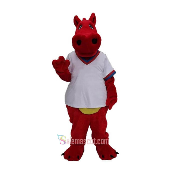 Lovely Red Dragon Mascot Costume