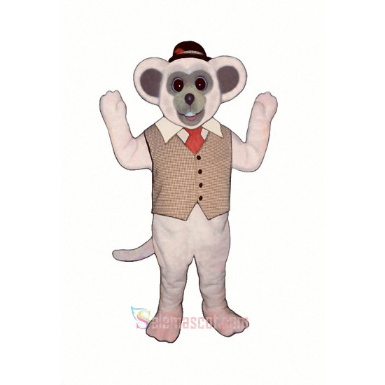 Marty Mouse With Vest And Hat Mascot Costume