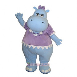 Blue Hippo Mascot Costume