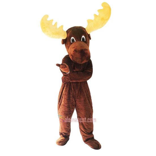 Moose Elk Wapiti Horned Deer Cartoon Mascot Costume