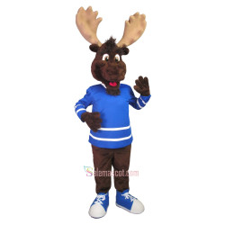 Cute Friendly College Moose Mascot Costume