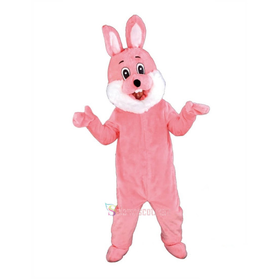 Pink Bunny Mascot Costume
