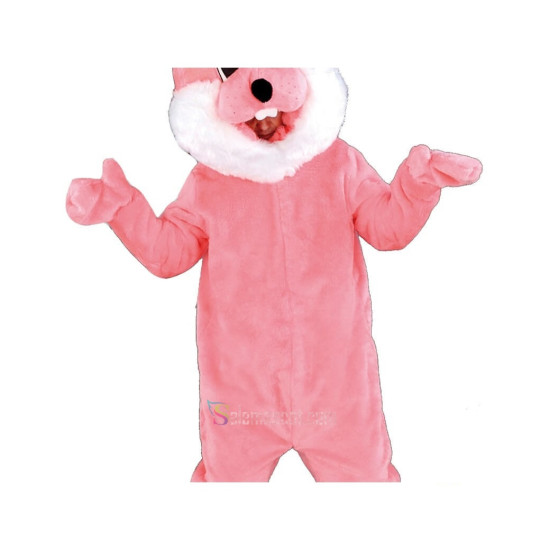 Pink Bunny Mascot Costume