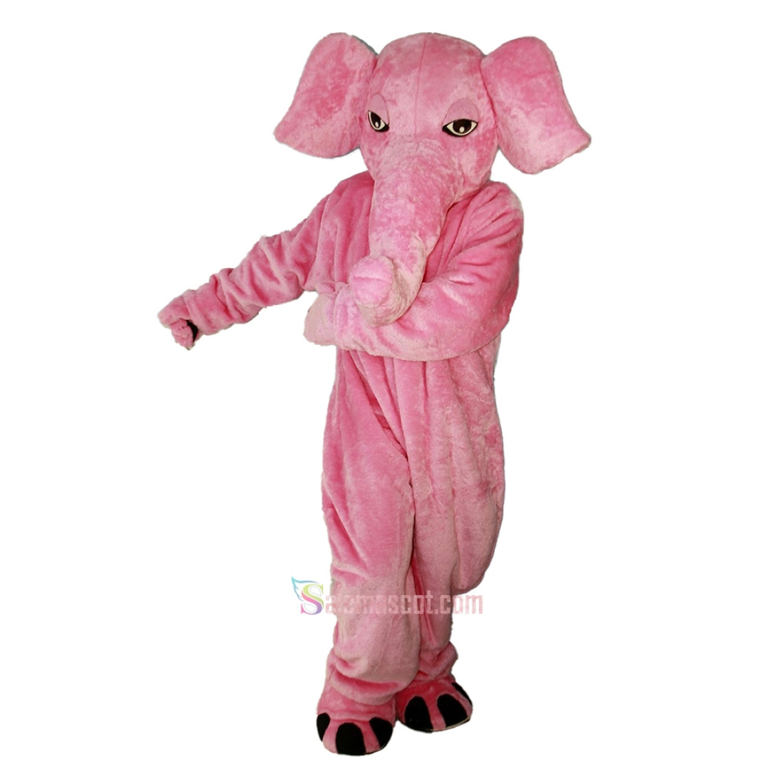 Pink Elephant Cartoon Mascot Costume