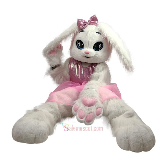 Pink white rabbit Costume Easter Bunny Mascot Costume