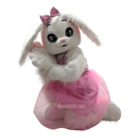 Pink white rabbit Costume Easter Bunny Mascot Costume
