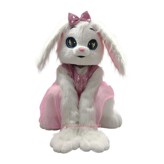 Pink white rabbit Costume Easter Bunny Mascot Costume