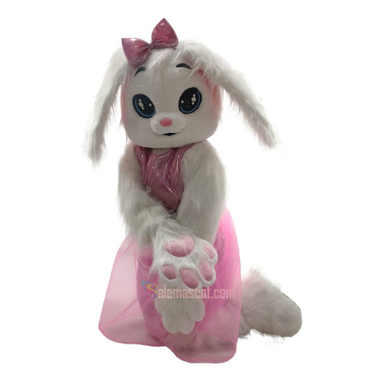 Pink white rabbit Costume Easter Bunny Mascot Costume