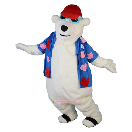 Polar Bear Cartoon Mascot Costume