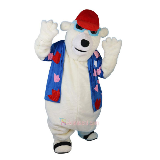 Polar Bear Cartoon Mascot Costume