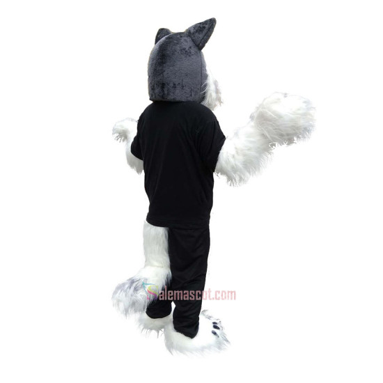 Police Gray Wolf Cartoon Mascot Costume