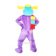 Purple Moose Elk Wapiti Cartoon Mascot Costume