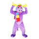 Purple Moose Elk Wapiti Cartoon Mascot Costume