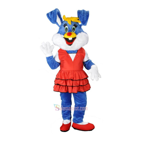 Cute Blue Rabbit Mascot Costume