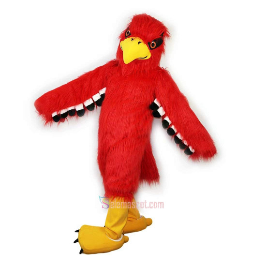 Red Bird,Chicken,Fowl Long Hhair Cartoon Mascot Costume