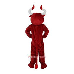 Red Cow Bull Bison Cartoon Mascot Costume