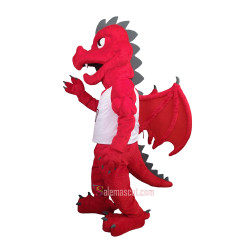 Red Ferocious Dragon Mascot Costume