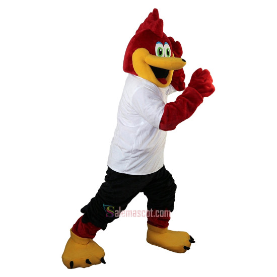 Red Sport Eagle Cartoon Mascot Costume