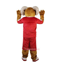 Red Sport Goat, Antelope Cartoon Mascot Costume