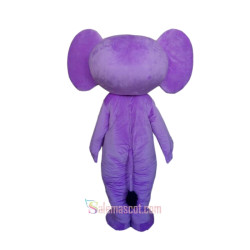 Purple Elephant Mascot Costume
