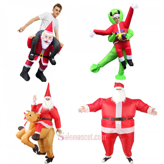 Unisex adult Santa Claus inflatable Mascot Costume
