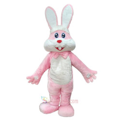 Furry Pink Bunny Rabbit Mascot Costume