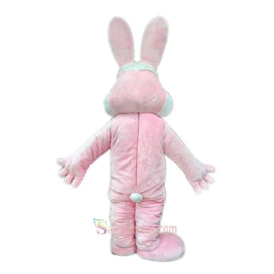 Furry Pink Bunny Rabbit Mascot Costume