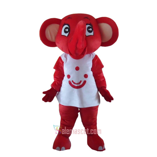 Cute Red Elephant Mascot Costume