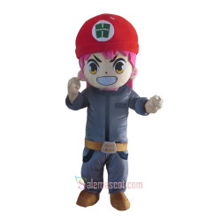 Red Cap Boy Mascot Costume