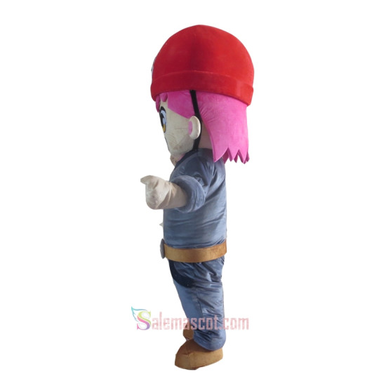Red Cap Boy Mascot Costume