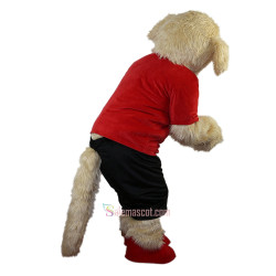 Sport Beige Dog Cartoon Mascot Costume