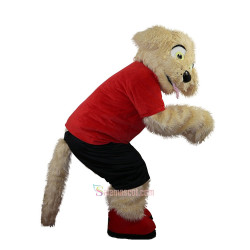 Sport Beige Dog Cartoon Mascot Costume