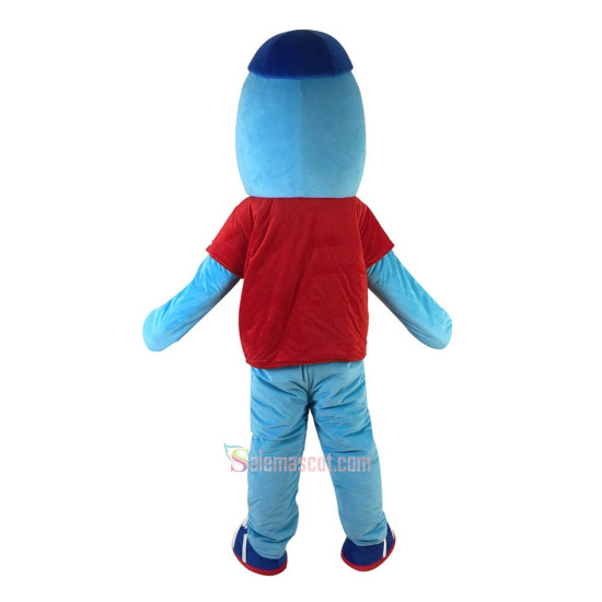 Sport Blue Dolphin Cartoon Mascot Costume