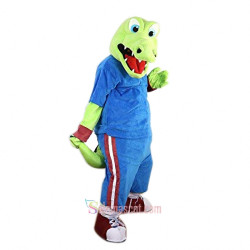Sport Green Crocodile Cartoon Mascot Costume