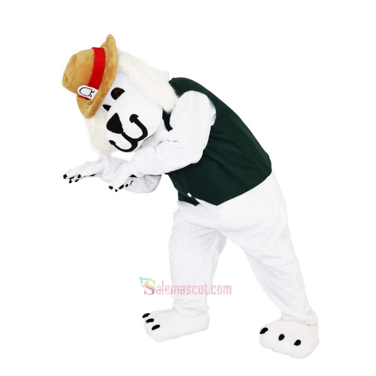 White Dog Hound Cartoon Mascot Costume