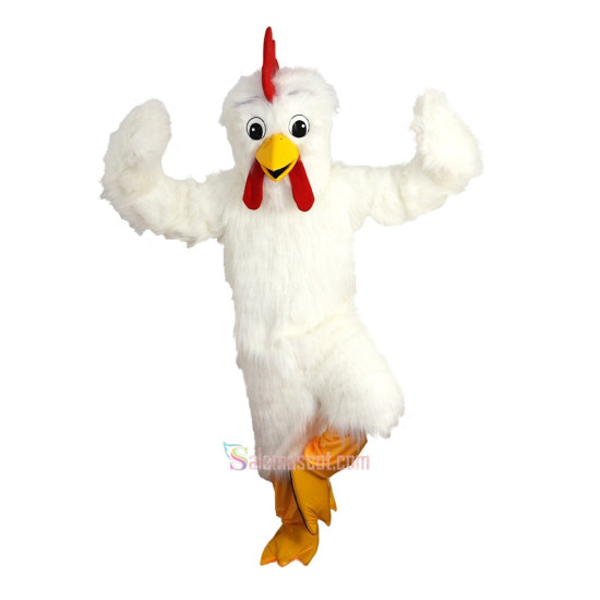 White Eagle Bird Chicken Cartoon Mascot Costume
