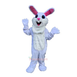 White Easter Bunny Cartoon Mascot Costume