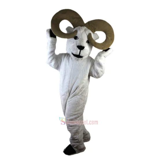 White Goat Antelope Cartoon Mascot Costume