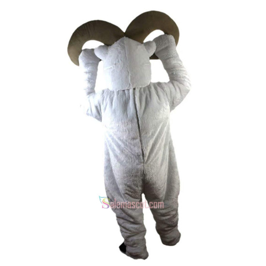 White Goat Antelope Cartoon Mascot Costume